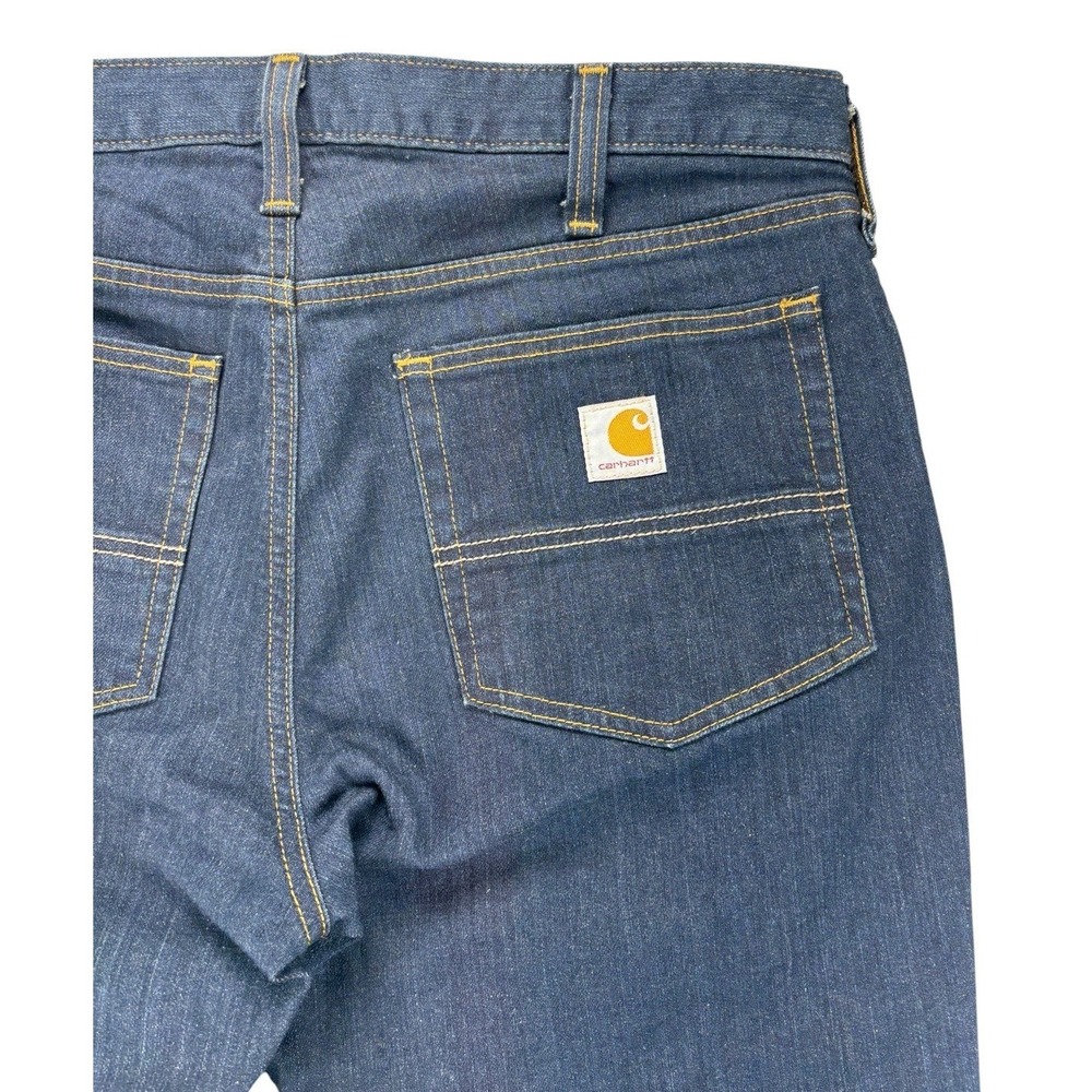 Carhartt Rugged Flex Straight Fit Jeans Mens 33x32 Dark Wash Stretch Denim Ranch - Picture 7 of 12